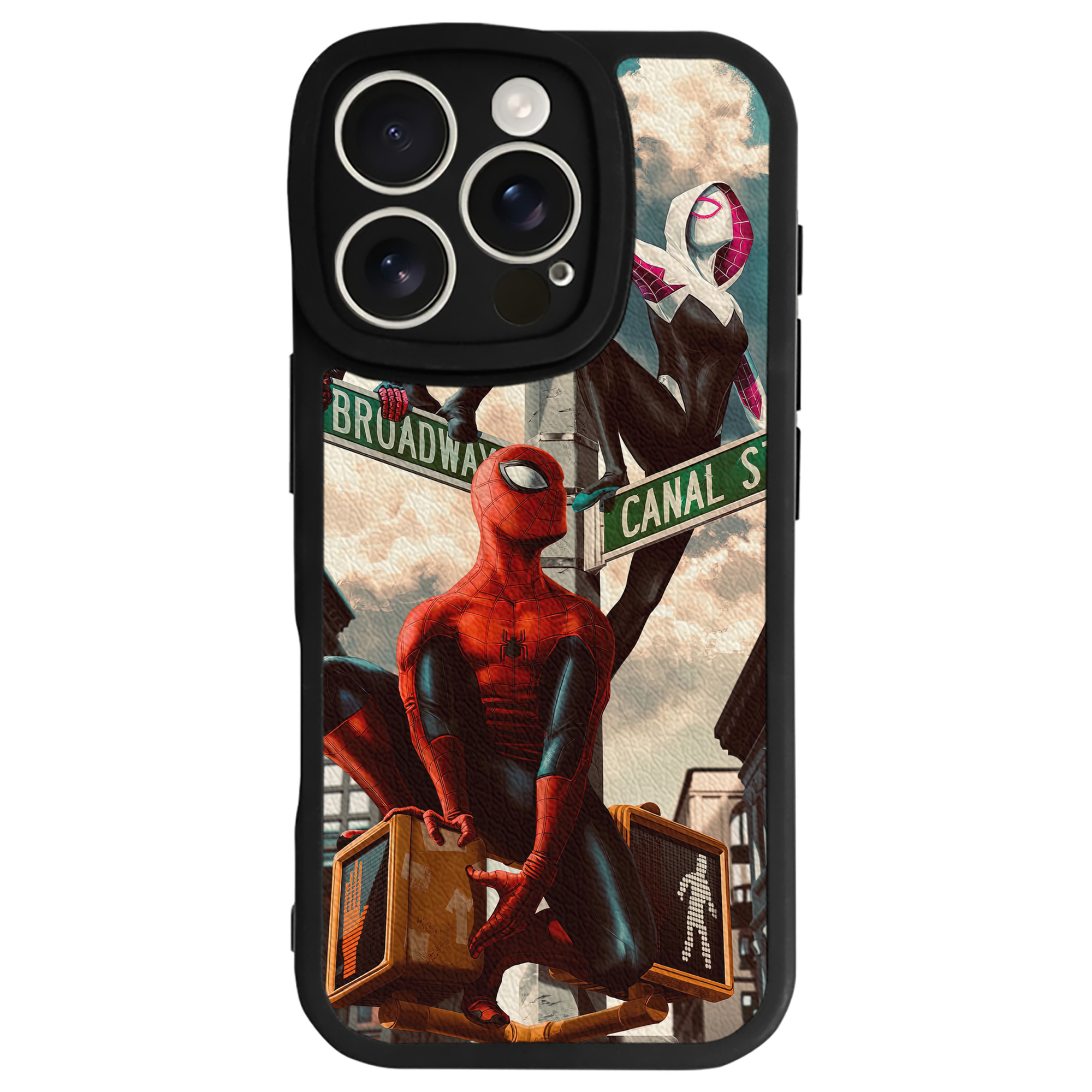Spider Man スパイダーマン 【iPhone 16シリーズ対応】シリコンスマホケース（レザー調） 材質：シリコン